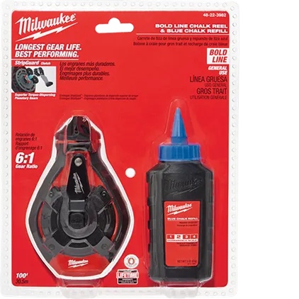 MILWAUKEE MILWAUKEE 100' Bold Line Kit With Blue Chalk MILWAUKEE MILWAUKEE 100' Bold Line Kit With Blue Chalk