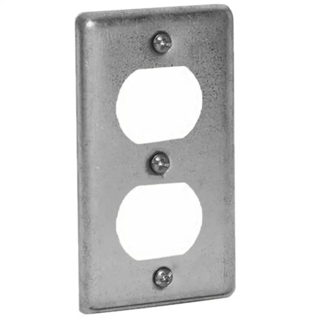 DIVERSITECH DIVERSITECH Galvanized Steel Flat Duplex Receptacle Cover