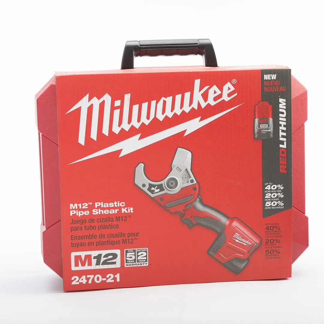 MILWAUKEE MILWAUKEE M12 Cordless Plastic Pipe Shear Kit MILWAUKEE MILWAUKEE M12 Cordless Plastic Pipe Shear Kit