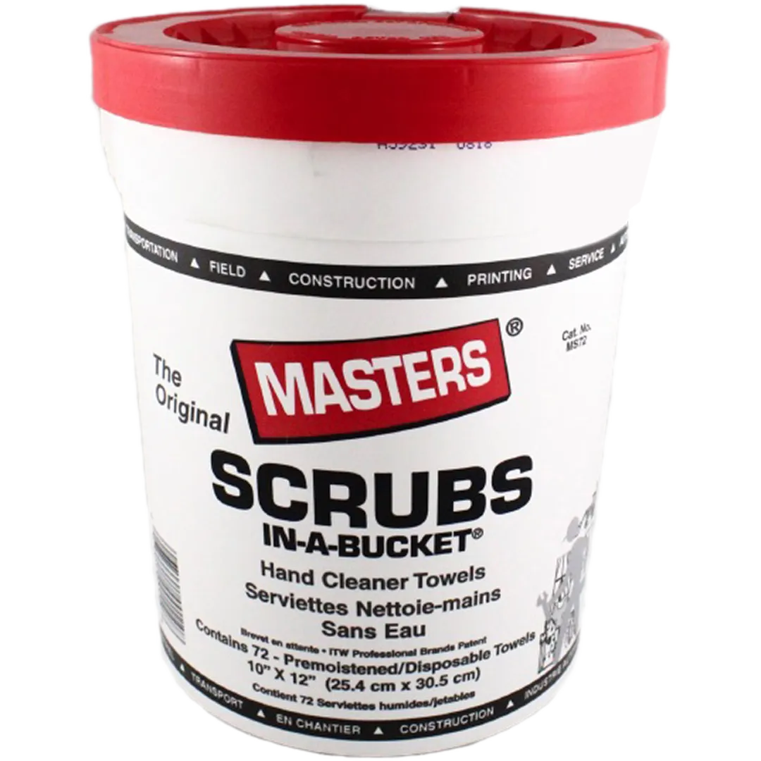 MASTERS MASTERS Scrubs-In-A-Bucket Pre-Moistened Cleaning Hand Towels - 72 Pack