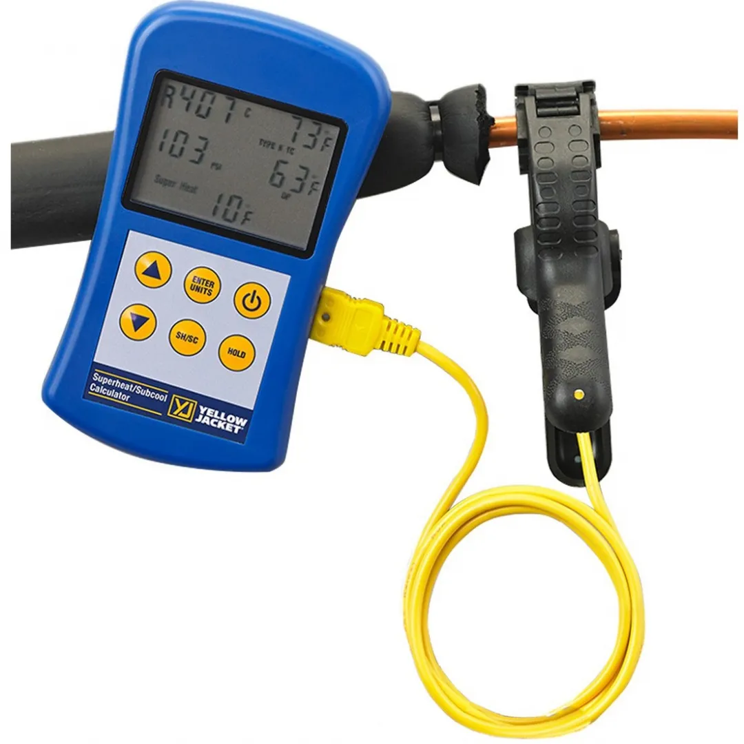 YELLOW JACKET YELLOW JACKET Super Heat/Sub Cool Calculator w/ Thermometer and P/T Chart