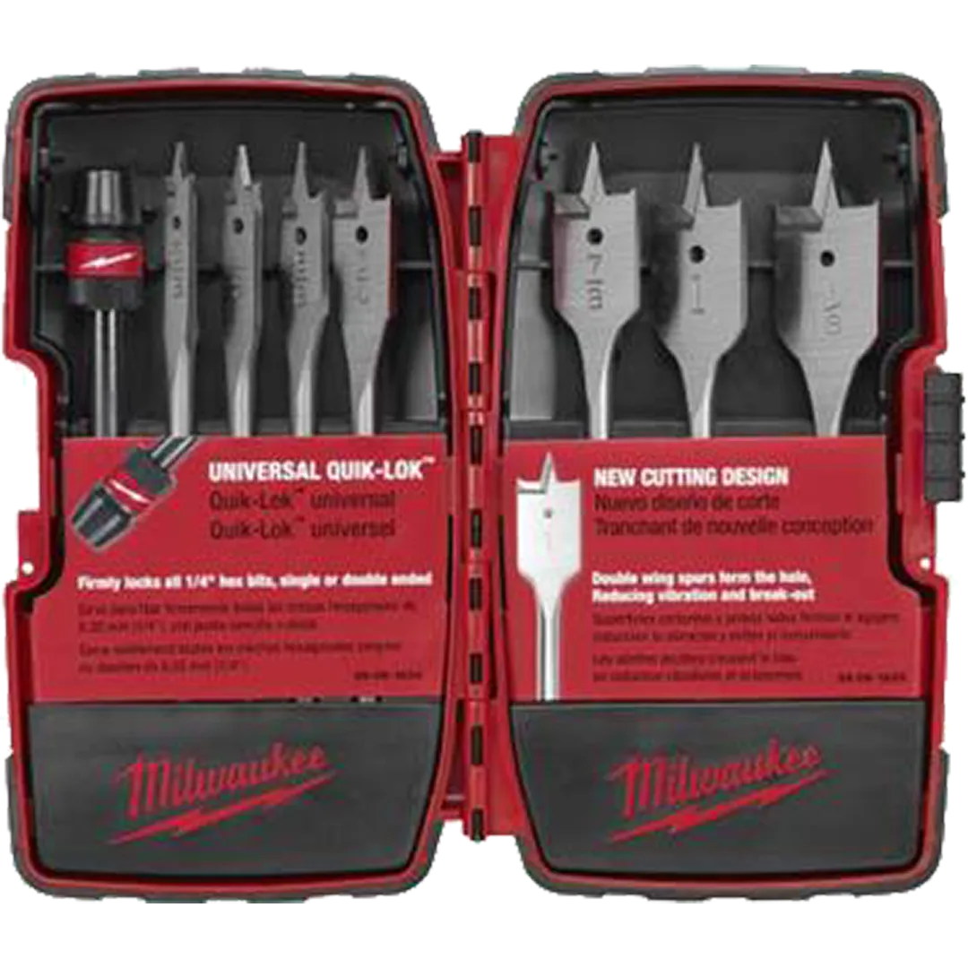 MILWAUKEE MILWAUKEE Universal 6" Flat Boring Set - 8 Pieces