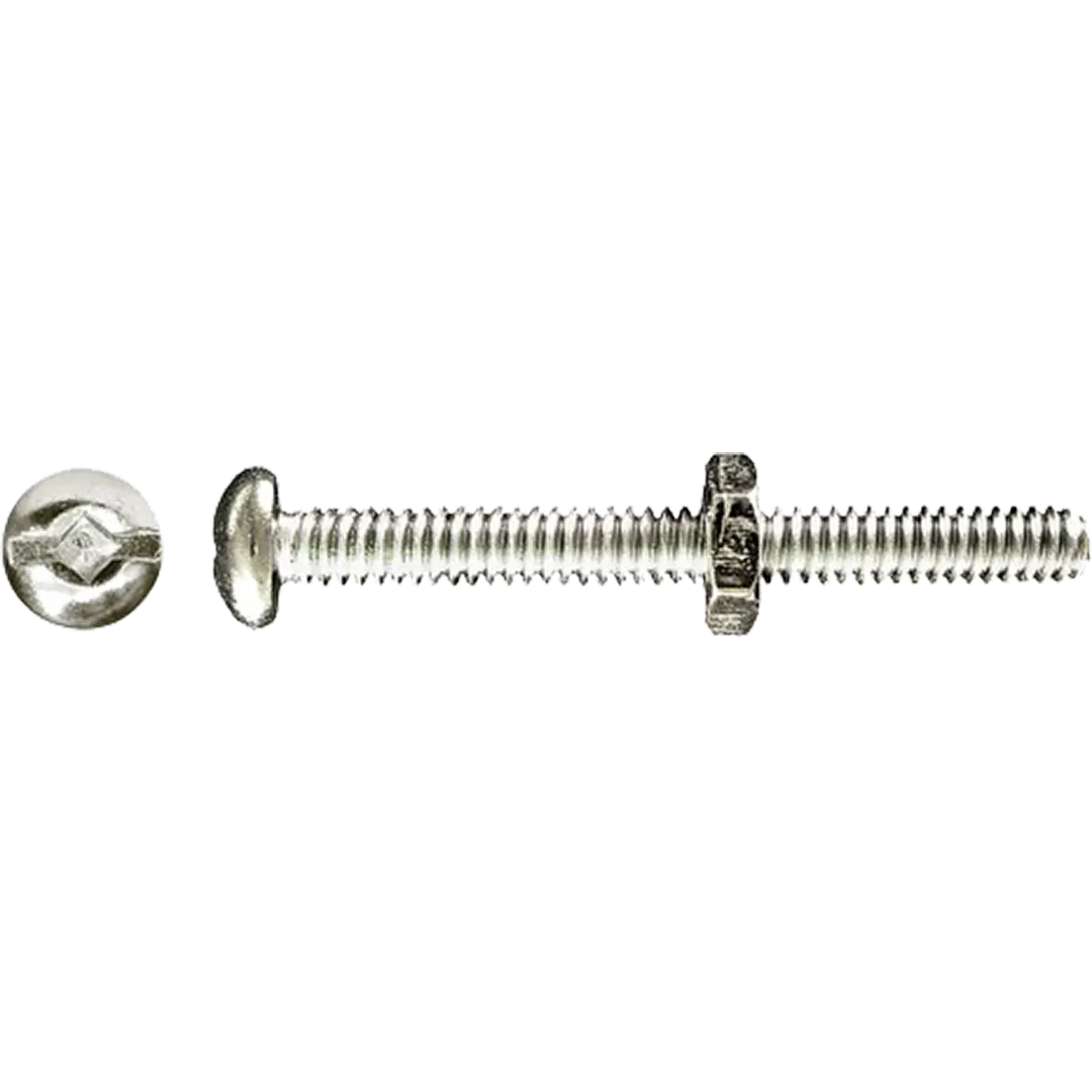 HPAULIN HPAULIN Zinc Plated Round Head Square/Slot Drive Stove Bolt With Nut