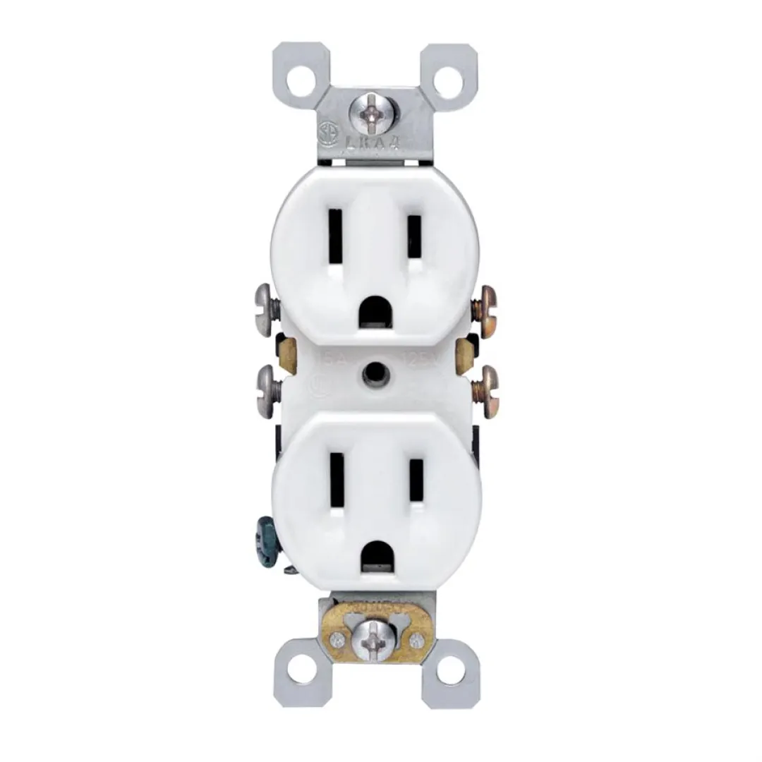 Electrical Duplex Receptacle - White - 15A