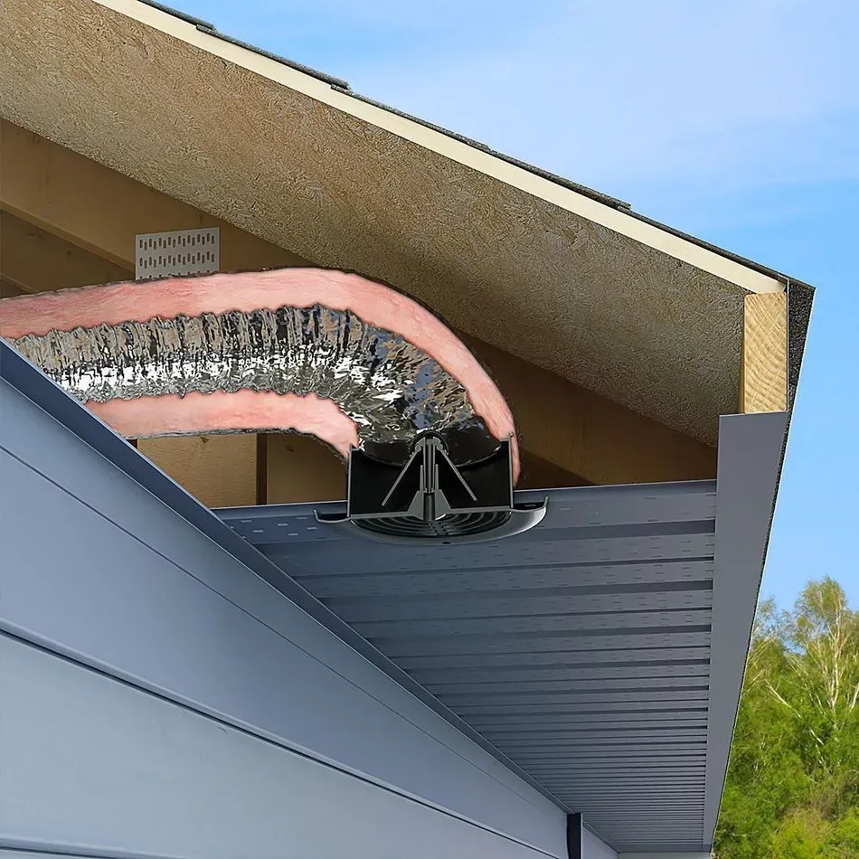 IMPERIAL IMPERIAL Soffit Round Exhaust Vent - Black, Plastic IMPERIAL IMPERIAL Soffit Round Exhaust Vent - Black, Plastic