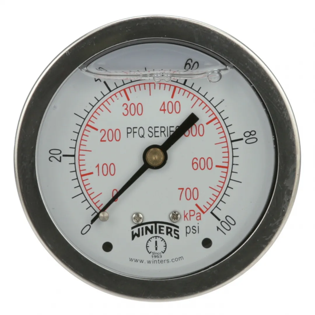 WINTERS WINTERS PFQ Stainless Steel Liquid Filled Pressure Gauges